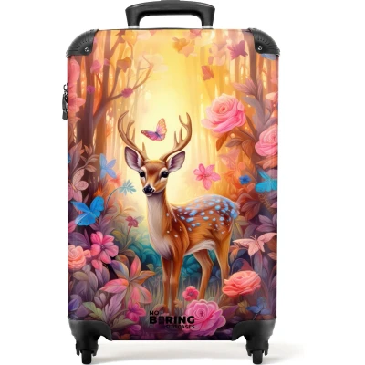 Afbeelding van NoBoringSuitcases.com® Kinderkoffer meisje Reiskoffer kinderen hert 55x35x25