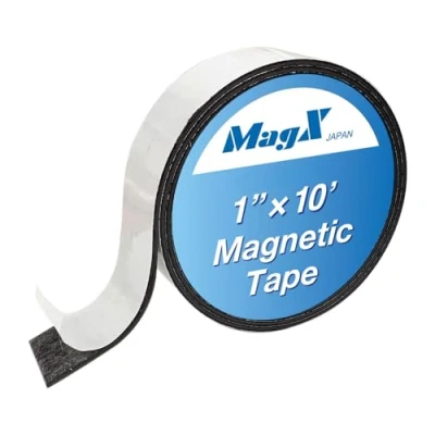 Afbeelding van MagX MVAT 1010 magneetband met zelfklevende achterkant, 25 mm x 3 m, ultradik, 1,5 mm, robuust, magneetstrips magneetband, rol afpellen en opplakken, briefpapier,