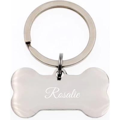 Afbeelding van Sleutelhanger Hondenbot Met Naam Gravering Rosalie