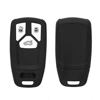 Afbeelding van kwmobile Autosleutel hoesje compatibel met Audi 3 knops Smartkey (alleen Keyless Go) hoes behuizing Sleuteletui in mat zwart