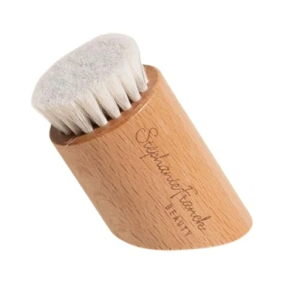 Afbeelding van Stephanie Franck Beauty Dry Brushing Face Brush Gezichtsmassageborstel van natuurlijk (zacht) geitenhaar en beukenhout voor een stralende teint