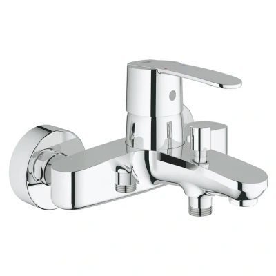 Afbeelding van Grohe wave cosmopolitan badmengkraan wand eengreeps 2 gats omstelinrichting 150 15mm hart 173mm uitloop vast chroom 23209000