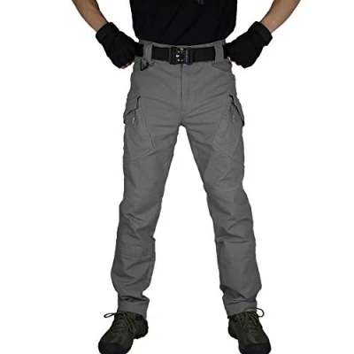 Afbeelding van zuoxiangru Tactische Lichtgewicht Broek voor Heren, Outdoor Werkbroek Krasbestendige Cargobroek Katoen (Grijs, Tag L)
