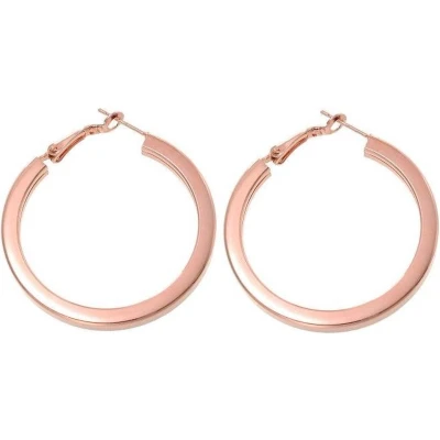 Afbeelding van Behave Oorbellen oorringen rosé kleur metaal 4 cm