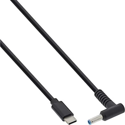 Afbeelding van InLine® usb type c naar hp notebook (rond/klein) oplaadkabel, 2m