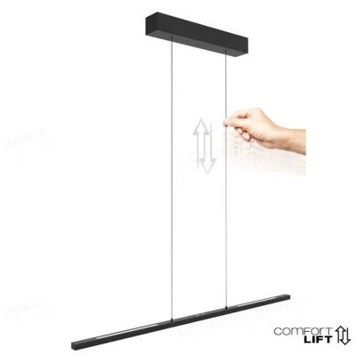 Afbeelding van Steinhauer Hanglamp Bande, up/down, zwart, 120 cm, CCT, dimmer