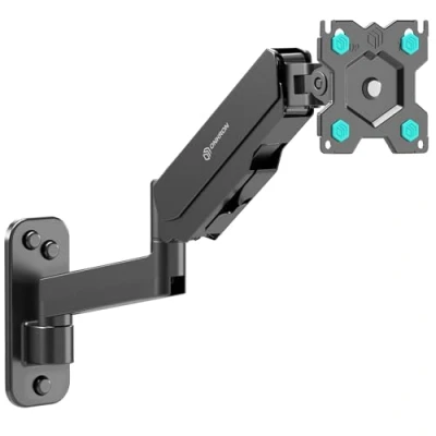 Afbeelding van ONKRON VESA Stand G150 Monitor muurbeugel standaard één arm 13 34 inch uittrekbaar (99 521 mm) wandmontagebeugel voor vlakke en gebogen monitoren, gaslift gasveer
