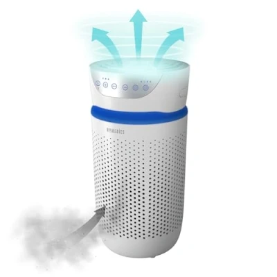 Afbeelding van HoMedics Compacte Luchtreiniger met UV C , HEPA en koolstoffilters Reinigende Lichttechnologie Doodt Kiemen, Bacteriën Virussen Vanaf 0,3 Micron, Luchtfiltratie Zuivering Verwijdert Allergenen