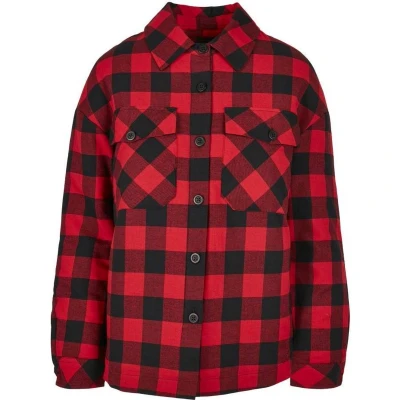 Afbeelding van Urban Classics Overhemdblouse, Dames, Maat: Small, Black/red