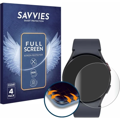 Afbeelding van Savvies Screenprotector voor Samsung Galaxy Watch 6 (40 mm) Folie Beschermfolie transparant volledig dekking (4 Stuks)