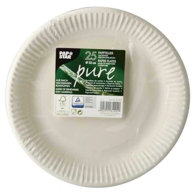 Afbeelding van Papstar borden karton wit 23cm 25st