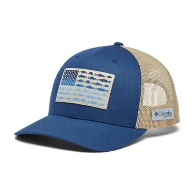 Afbeelding van Columbia Unisex PFG Fish Flag Mesh Snap Back Cap, Carbon/Ancient Fossiel, One Size, Koolstof/Oud size