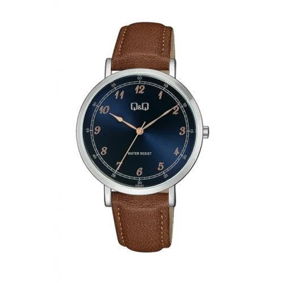 Afbeelding van Q&amp;Q heren horloge met donkerblauwe wijzerplaat QA20J305