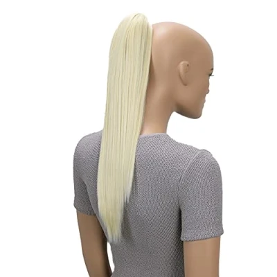 Afbeelding van CAISHA 50cm Haarstukje Vlecht Paardenstaart Haarextensies Glad Platina Blond H71