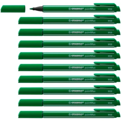 Afbeelding van 10x Viltstift STABILO pointmax 488/36 groen