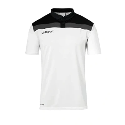Afbeelding van Uhlsport Offense 23 Polo Heren Wit / Zwart Antraciet Maat: L
