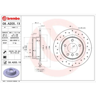 Afbeelding van Brembo Remschijf 08.A205.1X
