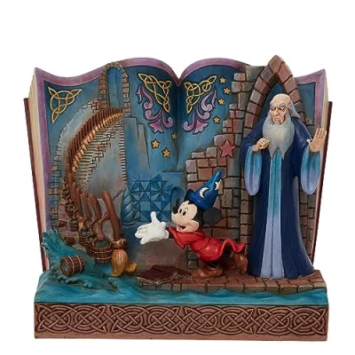 Afbeelding van Disney Traditions Tovenaar Mickey Mouse Verhalenboek Beeldje