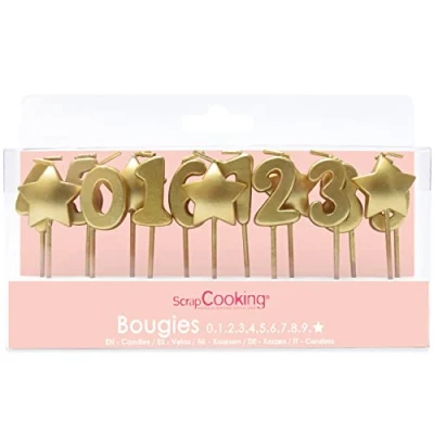 Afbeelding van Scrapcooking Gouden Kaarsjes pk/15 1 2 3 stars