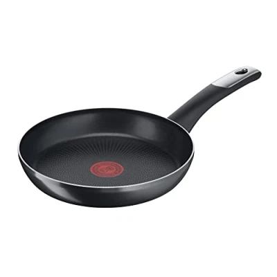 Afbeelding van Tefal C38804 24 cm harde titanium essentiële koekenpan Antiaanbaklaag met titaniumdeeltjes Temperatuurindicator Vaatwasmachinebestendig Gemaakt in Frankrijk Zwart
