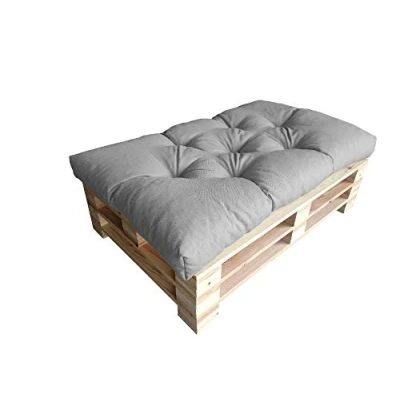 Afbeelding van Chilly Pilley Palletkussen Schuimvlokken Palletmeubel Palletbank Rugleuning Zitkussen Zijkussenset (Zitkussen 120 X 60 Zilver)