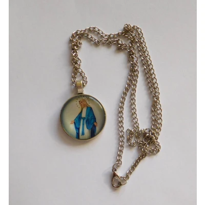 Afbeelding van Ketting met hanger Maria Wonderdadige zilverkleur