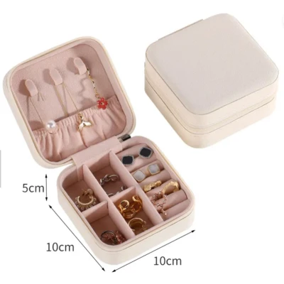 Afbeelding van Moongoods Sieradendoos wit Juwelendoos Sieradenhouder Reisetui Sieraden organizer Mini beautycase