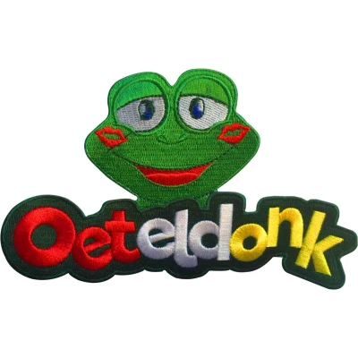 Afbeelding van Fjesta© Oeteldonk Embleem Rugembleem Kusje Carnaval Den Bosch