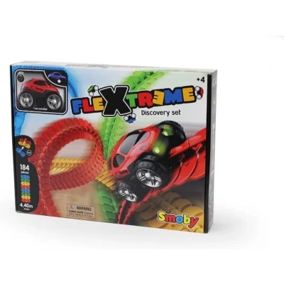 Afbeelding van Smoby racebaanset FleXtreme Discovery 4,4 m rood/blauw 190 delig