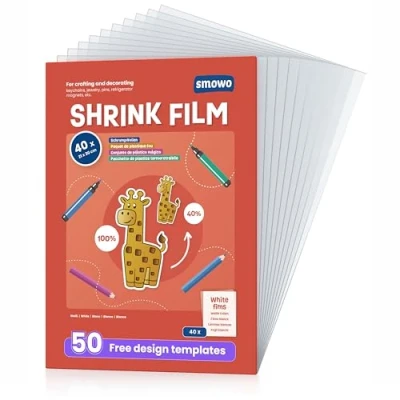 Afbeelding van Smowo® 40 stuks kunststoffolie, A4, mat, gek, krimppapier, transparant, om te knutselen