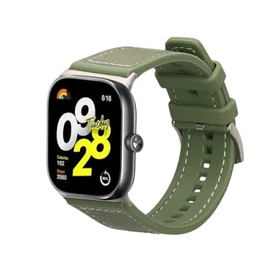 Afbeelding van kwmobile smartwatch bandje geschikt voor Xiaomi Redmi Watch 4 / Band 8 Pro polsband Armband fitnesstracker Siliconen en nylon horlogeband in donkergroen