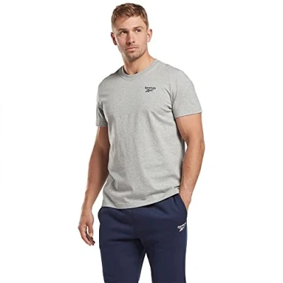 Afbeelding van Reebok LEFT Chest LOGO TEE Tshirt basic, Heren, Maat: Large, Medium grey heather