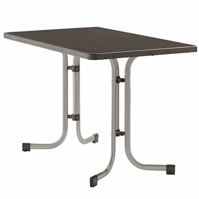 Afbeelding van Sieger 233/A Boulevard klaptafel met mecalit Pro plaat 115 x 70 cm, stalen buisframe grafiet, tafelblad leisteendecoratie, antraciet