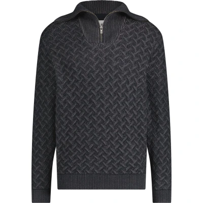 Afbeelding van State Of Art Half Zip Trui Melange Navy maat XL Heren met Regular fit Pasvorm Katoen Suitable Herenkleding