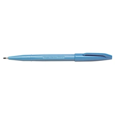 Afbeelding van Pentel S520 S Sign Pen Vezelpen, 0,8 mm lijndikte, lichtblauw, 12 stuks
