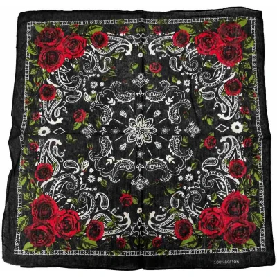 Afbeelding van Zac&#039;s Alter Ego Red Roses &amp; Paisley Print Bandana Rood