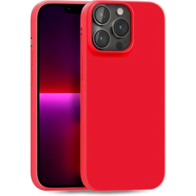 Afbeelding van MyGadget siliconen hoes voor Apple iPhone 13 Pro robuuste beschermhoes TPU hoesje slanke achterkant ultra krasbestendige mobiele telefoon mat Rood