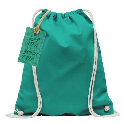 Afbeelding van katoenen sporttas 1 stuk 38 x 42 cm rugzak stoffen tas tas, jute OEKO TEX® geteste dames &amp; heren, kinder gymtas voor schilderen in mei groen