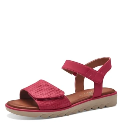 Afbeelding van Jana Softline 8 28265 42 556 Fuxia Comfortabele extra brede alledaagse schoen, feestelijk, elegant, platte sandalen, 37 EU breed, fuchsia, Breed