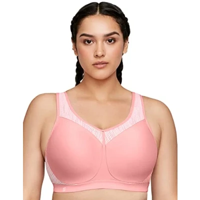 Afbeelding van Glamorise Volledige figuur Plus Size Hoge Impact Wonderwire Sport BH Onderdraad # 9066 Zwart, 80J