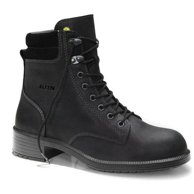 Afbeelding van ELTEN Veiligheidsschoenen NIKOLA black Mid ESD S2, dames, leer, stalen neus, licht, elegant, zwart, maat: 37