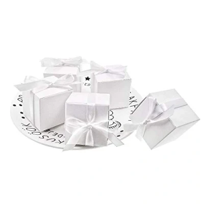 Afbeelding van JZK 50 Blank wit gunst doos geschenkdozen gastgeschenk dozen bonbondoos feestdoos voor bruiloft verjaardag Verlovingsfeest doop kerstmis communie afstuderen partij