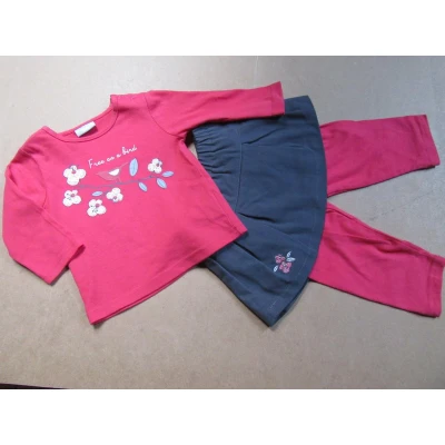 Afbeelding van wiplala tshirt, rok + legging , rood en bruin 9 maand 74