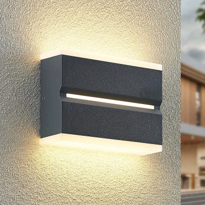 Afbeelding van Prios Itarion LED buitenwandlamp, kap opaalwit