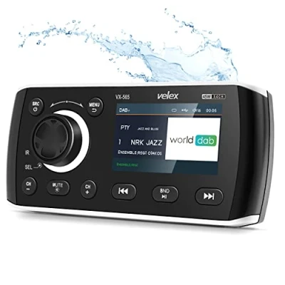 Afbeelding van Marine Stereo, Audio Video Player DAB + / FM AM met Bluetooth streaming, voor jacht, boot, UTV, ATV, Powersport, Spa