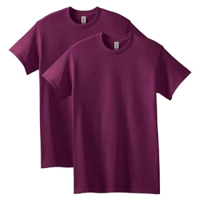 Afbeelding van GILDAN Men&#039;s Heavy Cotton Adult T Shirt, 2 Pack, Maroon, 3X Large