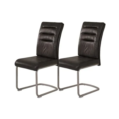 Afbeelding van Paula, set van 2 schommelstoelen, vintage, ronde buis, roestvrij staal, beugelgreep