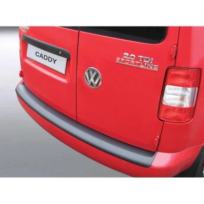Afbeelding van RGM ABS Achterbumper beschermlijst passend voor Volkswagen Caddy II 2004 2015 (voor gespoten bumpers) Zwart