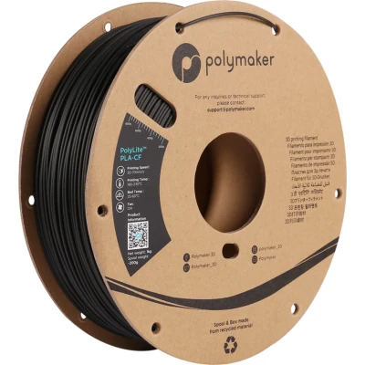 Afbeelding van Polymaker PA10001 Filament PLA CF Koolstofvezelversterkt 1.75 mm 1000 g Zwart PolyLite™ 1 stuk(s)