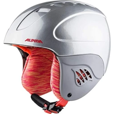 Afbeelding van ALPINA Carat skihelm voor kinderen, veilige, onbreekbare en individueel aanpasbare zilver flamingo, 48 52 cm
